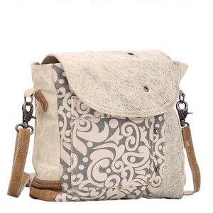 Myra Bag Cream and Gray Crossbody